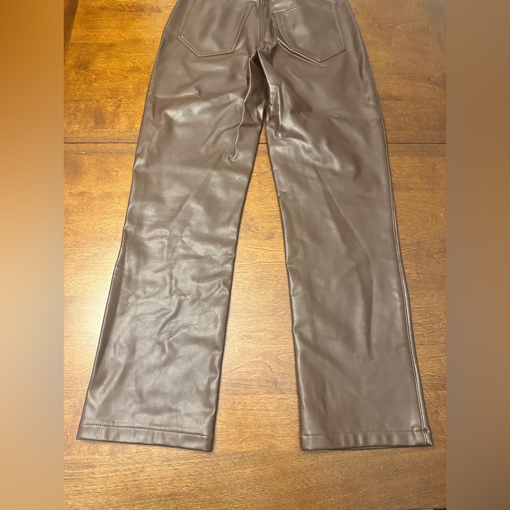 Abercrombie & Fitch Women's Brown Faux Leather Pants - Picture 7 of 7